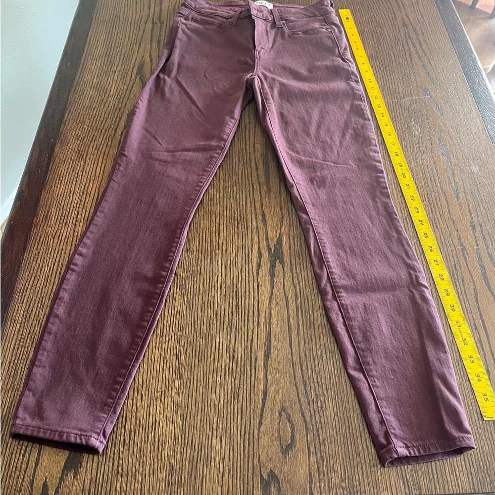 PAIGE Jeans Womens Size 28 Verdugo Ankle Skinny FIG Wine Denim Stretch